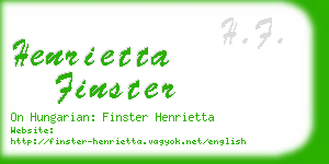 henrietta finster business card